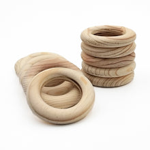 Cargar imagen en el visor de la galería, Aros de Madera 7.5cm Makrama 10pz