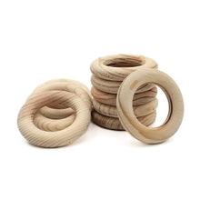 Cargar imagen en el visor de la galería, Aros de Madera 7.5cm Makrama 10pz
