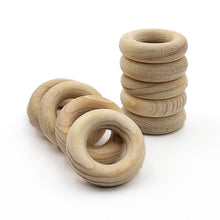 Cargar imagen en el visor de la galería, Aros de Madera 4.7cm Makrama 10pz