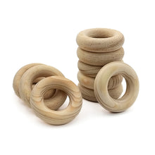 Cargar imagen en el visor de la galería, Aros de Madera 4.7cm Makrama 10pz