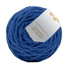 Cargar imagen en el visor de la galería, Cuerda Algodón Mini 2mm Makrama 150gr Azul Bondi