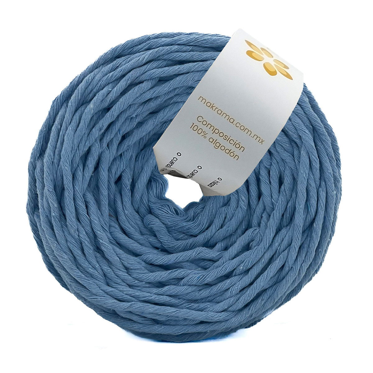 Hilo trenzado de algodón para Macramé 3mm Deep Sky Blue