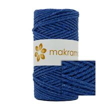 Cargar imagen en el visor de la galería, Cuerda Algodón 2mm Makrama 100m Azul Cobalto