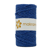 Cargar imagen en el visor de la galería, Cuerda Algodón 2mm Makrama 100m Azul Cobalto