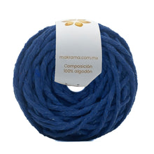 Cargar imagen en el visor de la galería, Hilaza Algodón Mini 3mm Makrama 150gr Azul Cobalto