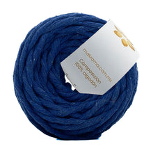 Cargar imagen en el visor de la galería, Hilaza Algodón Mini 4mm Makrama 150gr Azul Cobalto