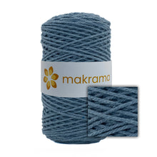 Cargar imagen en el visor de la galería, Cuerda Algodón 2mm Makrama 500gr Azul Grisáceo