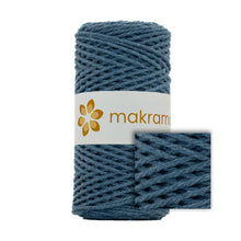 Cargar imagen en el visor de la galería, Cuerda Algodón 2mm Makrama 100m Azul Grisáceo
