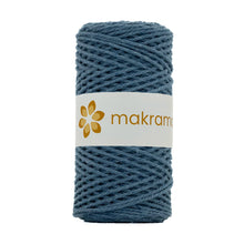 Cargar imagen en el visor de la galería, Cuerda Algodón 2mm Makrama 100m Azul Grisáceo