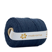 Cargar imagen en el visor de la galería, Hilaza Algodón 3mm Makrama 1kg Azul Marino