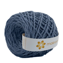 Cargar imagen en el visor de la galería, Hilaza Algodón 3mm Makrama 100m Azul Oxford