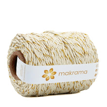 Cargar imagen en el visor de la galería, Hilaza Algodón 3mm Makrama 1kg Crudo Destellos Dorados