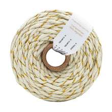 Cargar imagen en el visor de la galería, Hilaza Algodón 3mm Makrama 1kg Crudo Destellos Dorados