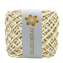 Cargar imagen en el visor de la galería, Hilaza Algodón 3mm Makrama 500gr Crudo Destellos Dorados