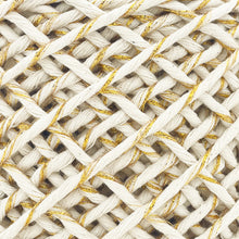 Cargar imagen en el visor de la galería, Hilaza Algodón 3mm Makrama 500gr Crudo Destellos Dorados