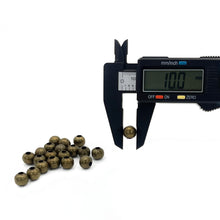 Cargar imagen en el visor de la galería, Cuentas de Metal Brillo Makrama 10mm Oro Viejo 20 pz