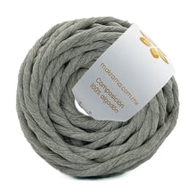 Cargar imagen en el visor de la galería, Hilaza Algodón Mini 4mm Makrama 150gr Gris Claro