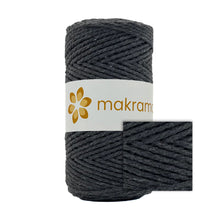 Cargar imagen en el visor de la galería, Cuerda Algodón 2mm Makrama 100m Gris Oscuro
