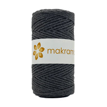 Cargar imagen en el visor de la galería, Cuerda Algodón 2mm Makrama 100m Gris Oscuro