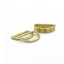 Cargar imagen en el visor de la galería, Medio Aro de Metal Makrama 4x2.5cm Dorado 5pz