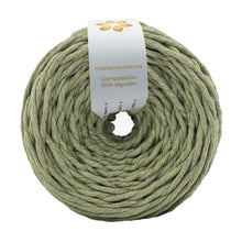 Cargar imagen en el visor de la galería, Hilaza Algodón 3mm Makrama 100m Verde Laurel
