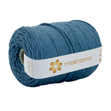 Cargar imagen en el visor de la galería, Hilaza Algodón 3mm Makrama 1kg Azul Pizarra