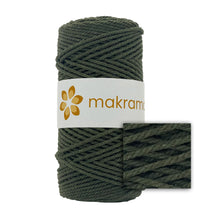 Cargar imagen en el visor de la galería, Cuerda Algodón 2mm Makrama 100m Verde Oliva