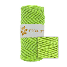 Cargar imagen en el visor de la galería, Cuerda Algodón 2mm Makrama 100m Verde Neon