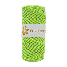 Cargar imagen en el visor de la galería, Cuerda Algodón 2mm Makrama 100m Verde Neon