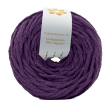 Cargar imagen en el visor de la galería, Hilaza Algodón 4mm Makrama 500gr Morado Oscuro