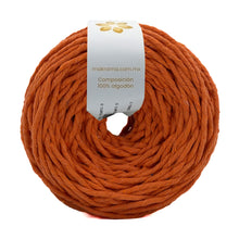 Cargar imagen en el visor de la galería, Hilaza Algodón 3mm Makrama 100m Naranja