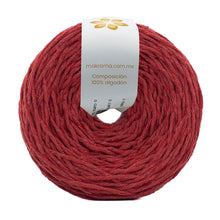 Cargar imagen en el visor de la galería, Hilaza Algodón 2mm Makrama 500gr Rojo Cereza