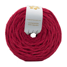 Cargar imagen en el visor de la galería, Hilaza Algodón 4mm Makrama 500gr Rojo Cereza