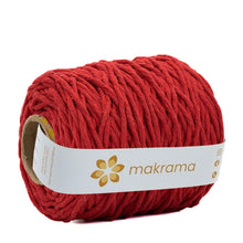 Cargar imagen en el visor de la galería, Hilaza Algodón 4mm Makrama 1kg Rojo Intenso