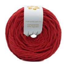 Cargar imagen en el visor de la galería, Hilaza Algodón 4mm Makrama 500gr Rojo Intenso