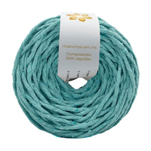 Cargar imagen en el visor de la galería, Hilaza Algodón 3mm Makrama 100m Verde Aqua Claro