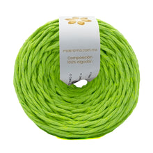 Cargar imagen en el visor de la galería, Hilaza Algodón 3mm Makrama 100m Verde Neon