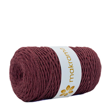 Cargar imagen en el visor de la galería, Cuerda Algodón 2mm Makrama 500gr Vino Bordo