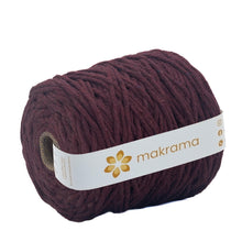 Cargar imagen en el visor de la galería, Hilaza Algodón 4mm Makrama 1kg Vino Bordo
