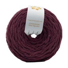 Cargar imagen en el visor de la galería, Hilaza Algodón 4mm Makrama 500gr Vino Bordo