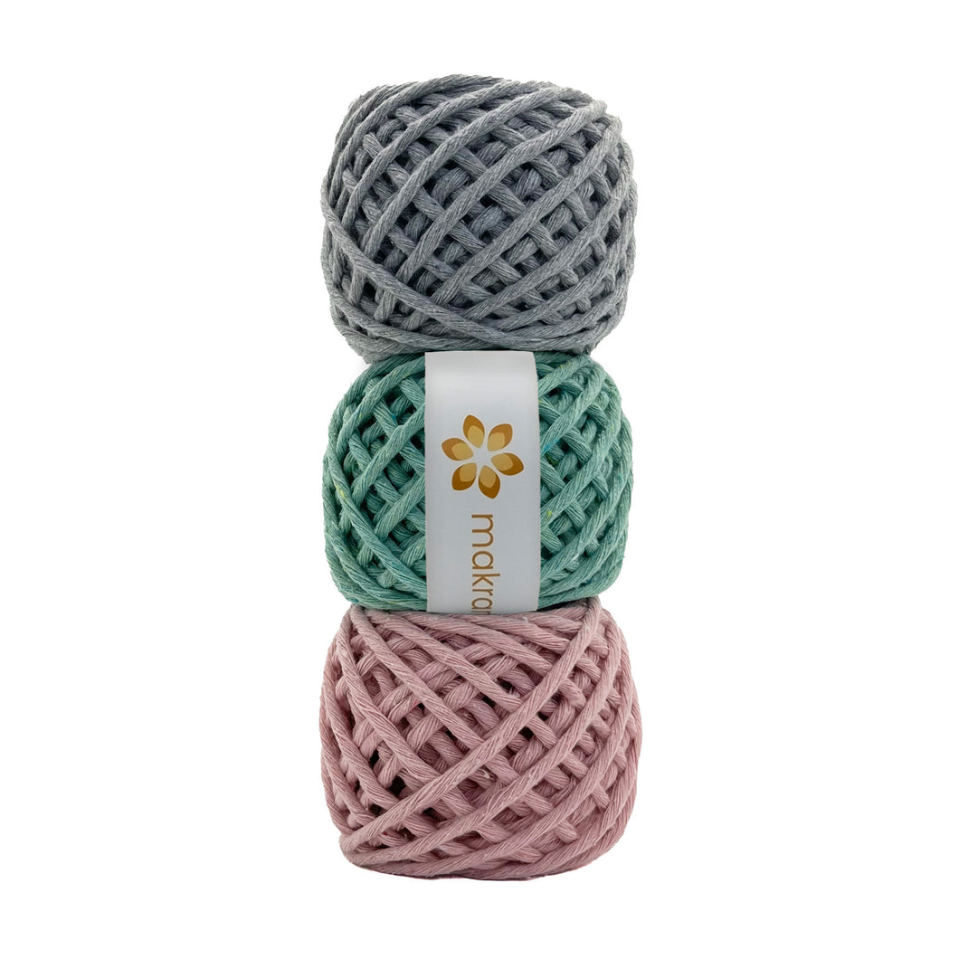 Kit Hilaza Algodón 3mm Makrama Colores Varios 3pz