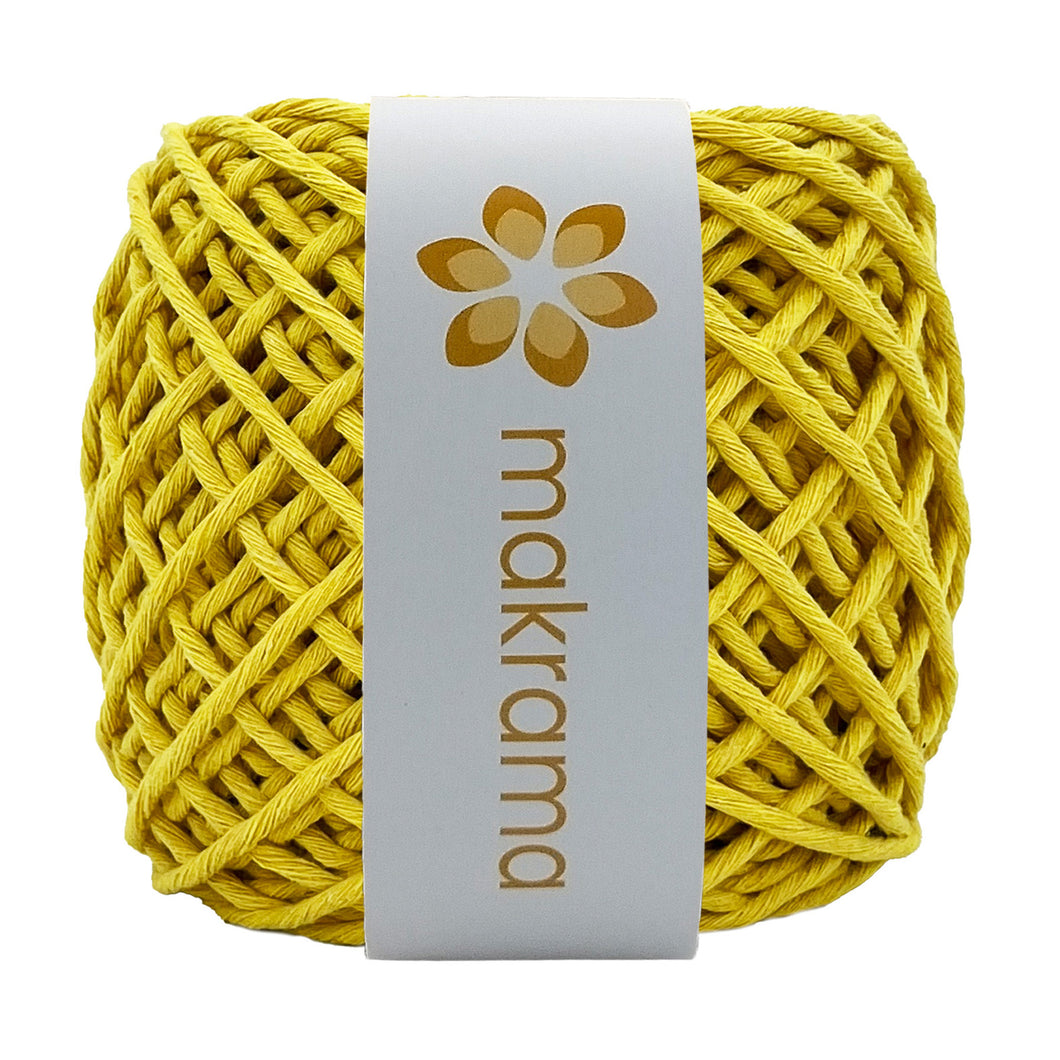 Hilaza Algodón 3mm Makrama 100m Amarillo Canario
