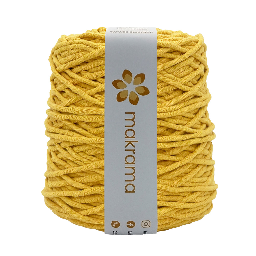 Hilaza Algodón 4mm Makrama 1kg Amarillo Mango
