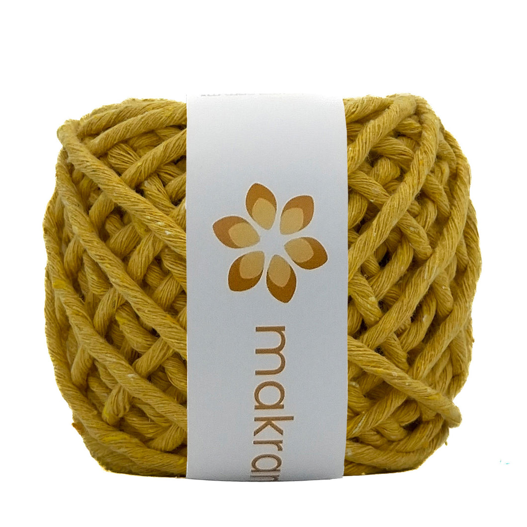 Hilaza Algodón Mini 3mm Makrama 150gr Amarillo Mostaza