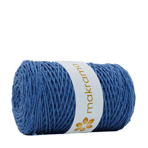 Cuerda Algodón 2mm Makrama 500gr Azul Bondi