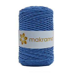 Cuerda Algodón 2mm Makrama 500gr Azul Bondi