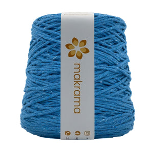 Hilaza Algodón 2mm Makrama 1kg Azul Capri