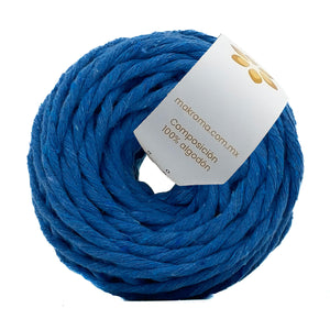 Hilaza Algodón Mini 3mm Makrama 150gr Azul Capri