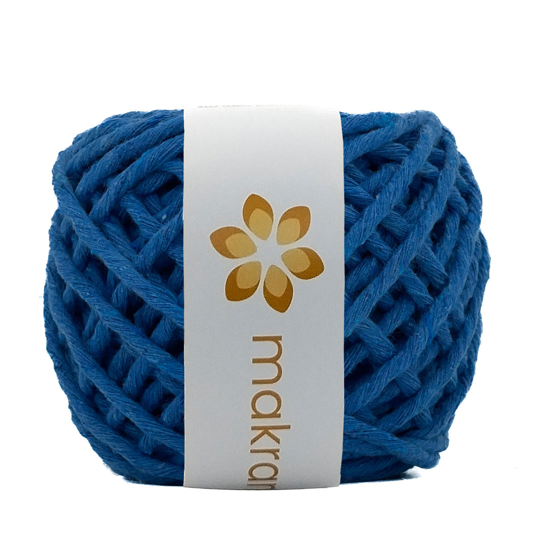 Hilaza Algodón Mini 3mm Makrama 150gr Azul Capri