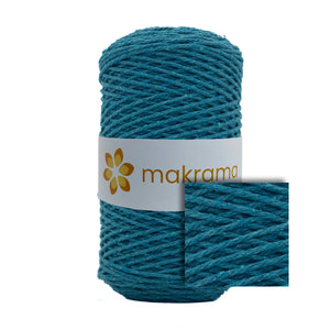 Cuerda Algodón 2mm Makrama 500gr Azul Cian